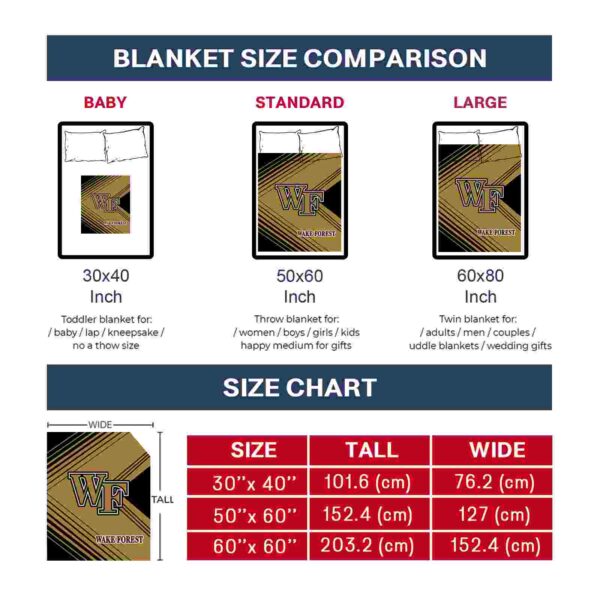 wake forest demon deacons diagonal stripes gold blanket trendy