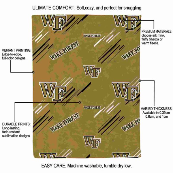 wake forest demon deacons fan spirit gold blanket new arrival