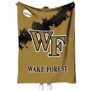 wake forest demon deacons grunge texture gold blanket best selling