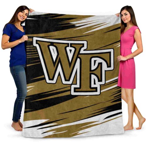 wake forest demon deacons paint streaks gold white blanket fashion forward