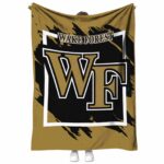 wake forest demon deacons splatter effect gold blanket best selling