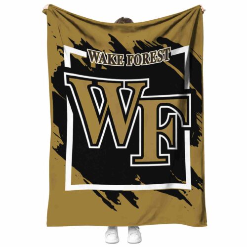 wake forest demon deacons splatter effect gold blanket best selling