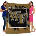 wake forest demon deacons splatter effect gold blanket fashion forward