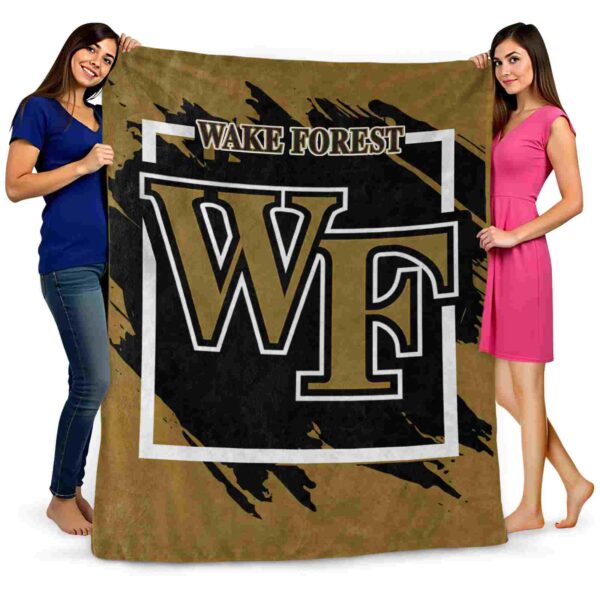 wake forest demon deacons splatter effect gold blanket fashion forward
