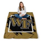 wake forest demon deacons splatter effect gold blanket high quality
