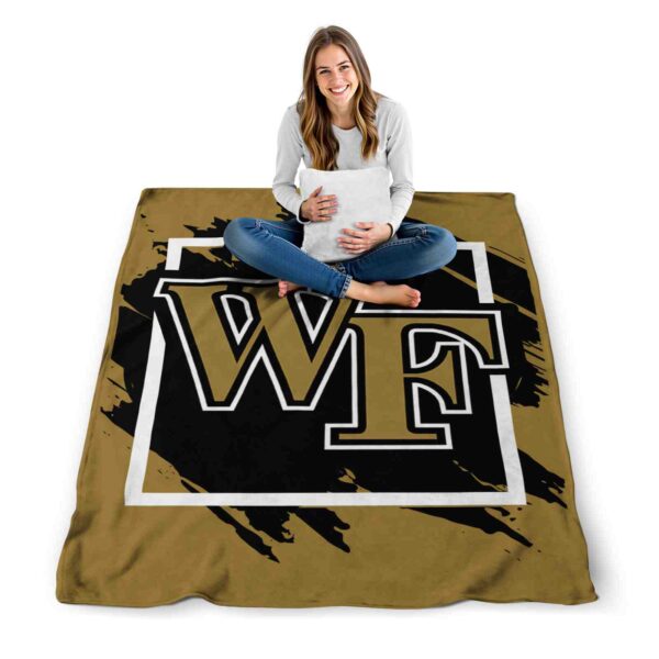 wake forest demon deacons splatter effect gold blanket high quality