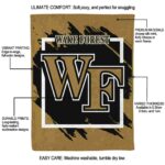wake forest demon deacons splatter effect gold blanket new arrival