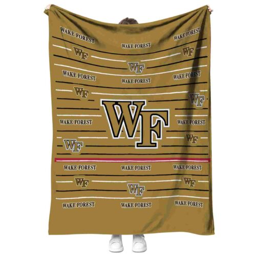 wake forest demon deacons striped pattern gold blanket best selling