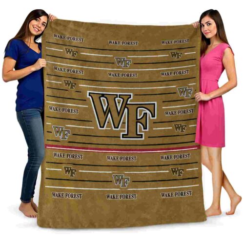 wake forest demon deacons striped pattern gold blanket fashion forward