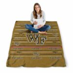 wake forest demon deacons striped pattern gold blanket high quality