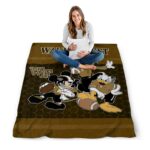 wake forest demon deacons three musketeers gold blanket high quality