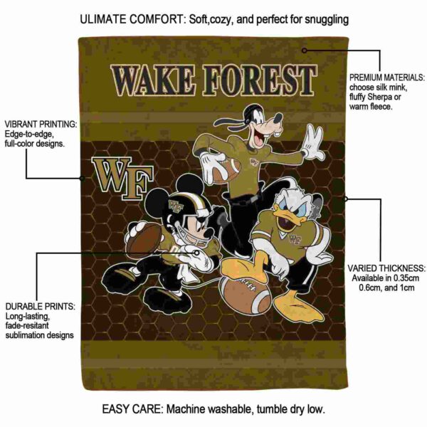 wake forest demon deacons three musketeers gold blanket new arrival