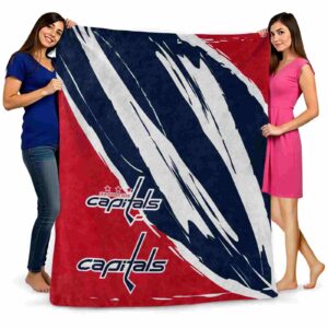 washington capitals brushstrokes blue white blanket fashion forward