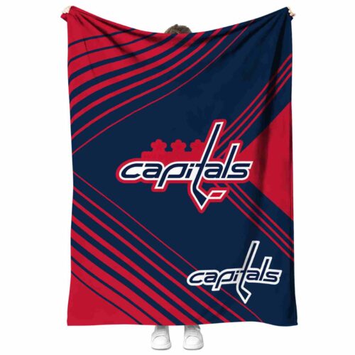 washington capitals diagonal stripes blue blanket best selling