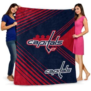 washington capitals diagonal stripes blue blanket fashion forward