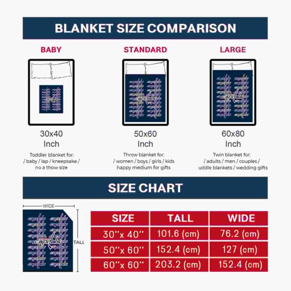 washington capitals fan pride blue blanket trendy