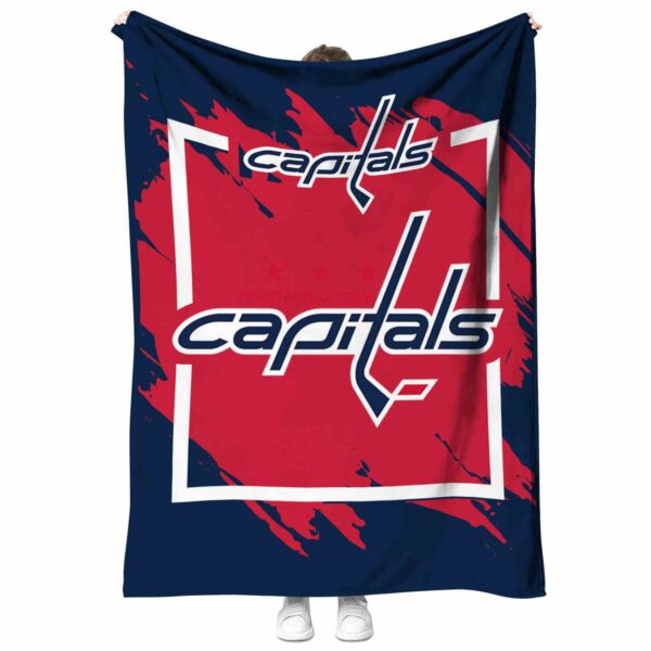 washington capitals splatter effect blue blanket best selling