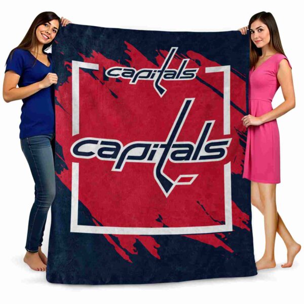washington capitals splatter effect blue blanket fashion forward