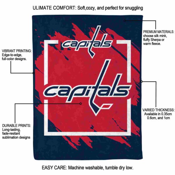washington capitals splatter effect blue blanket new arrival