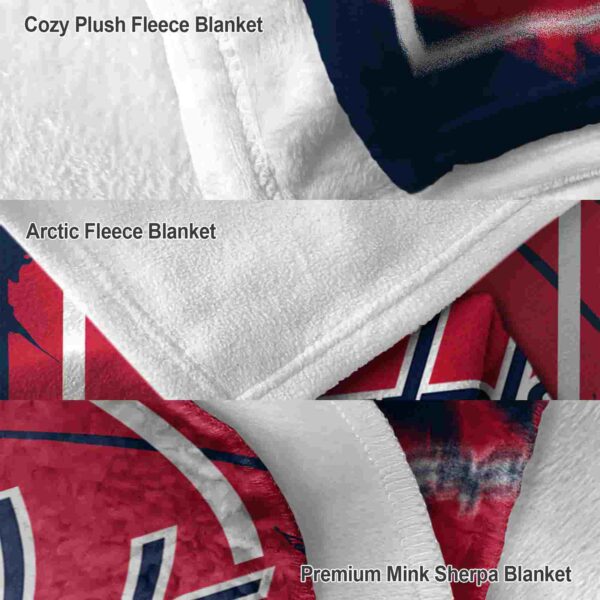 washington capitals splatter effect blue blanket premium grade