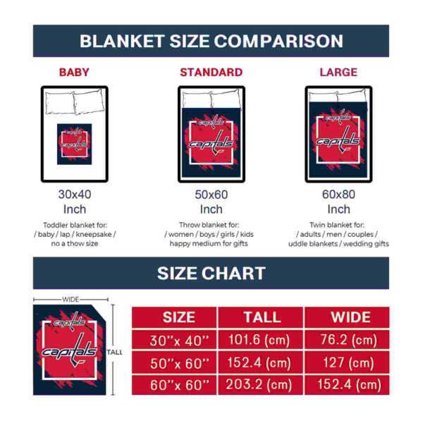 washington capitals splatter effect blue blanket trendy