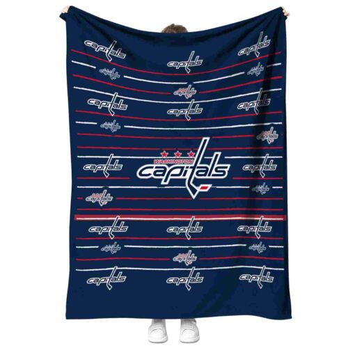 washington capitals striped pattern blue blanket best selling