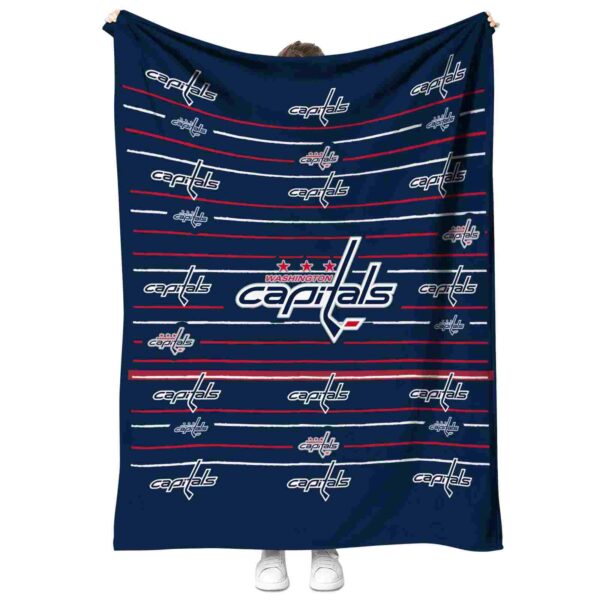 washington capitals striped pattern blue blanket best selling