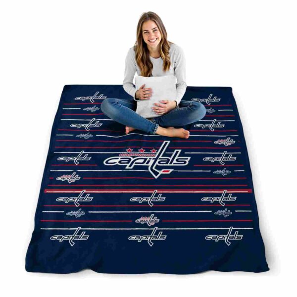 washington capitals striped pattern blue blanket high quality