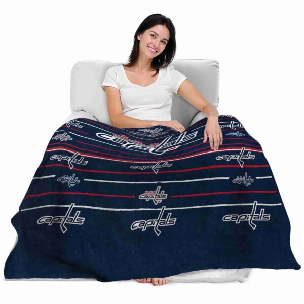 washington capitals striped pattern blue blanket latest model