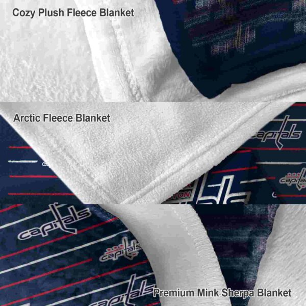 washington capitals striped pattern blue blanket premium grade