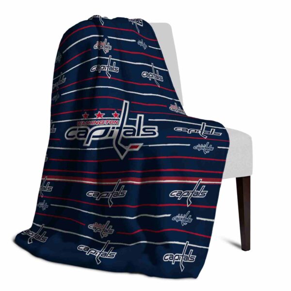washington capitals striped pattern blue blanket top rated