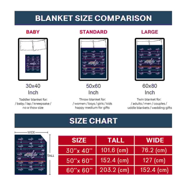 washington capitals striped pattern blue blanket trendy