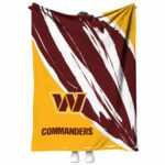 washington commanders brushstrokes burgundy white blanket best selling