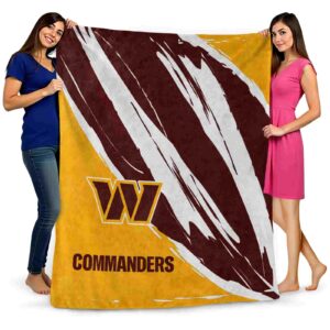washington commanders brushstrokes burgundy white blanket fashion forward