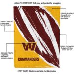 washington commanders brushstrokes burgundy white blanket best selling