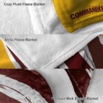washington commanders brushstrokes burgundy white blanket best selling