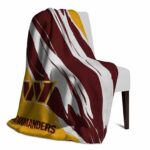 washington commanders brushstrokes burgundy white blanket best selling