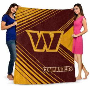 washington commanders diagonal stripes burgundy blanket fashion forward