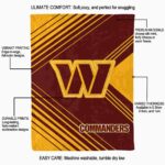 washington commanders diagonal stripes burgundy blanket best selling