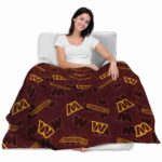 washington commanders diehard fans burgundy blanket best selling