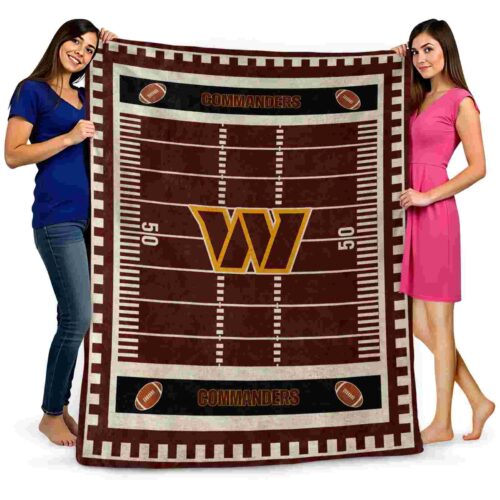 washington commanders football field burgundy blanket fashion forward
