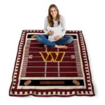 washington commanders football field burgundy blanket best selling