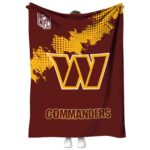 washington commanders grunge texture burgundy blanket best selling