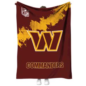 washington commanders grunge texture burgundy blanket best selling