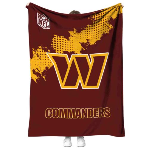 washington commanders grunge texture burgundy blanket best selling