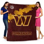washington commanders grunge texture burgundy blanket best selling