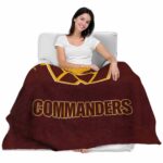 washington commanders grunge texture burgundy blanket best selling