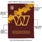 washington commanders grunge texture burgundy blanket best selling