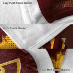 washington commanders grunge texture burgundy blanket best selling