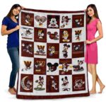 washington commanders mickey minnie burgundy white blanket best selling